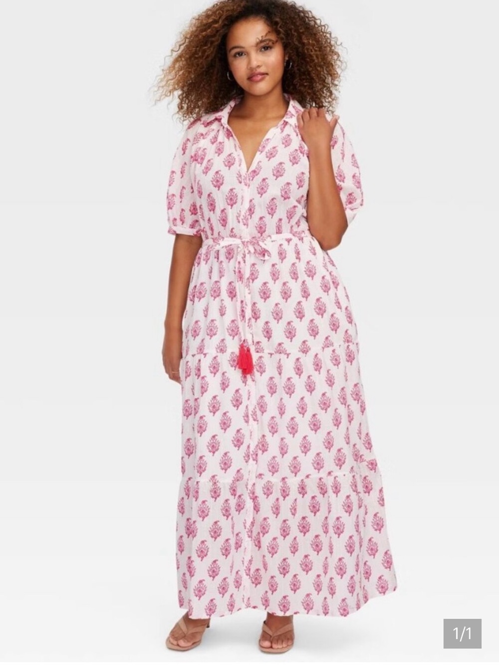 Roller Rabbit x Target Pink Floral Tie-Waist Midi Dress